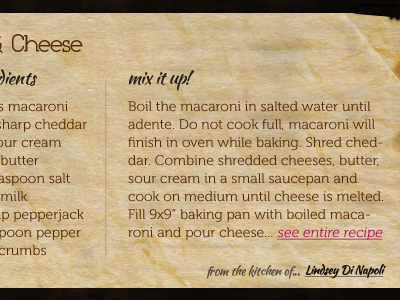 Recipe Card brown cooking kaushan script museo paper texture recipe tan