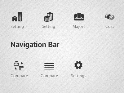 Mobile App Icons cog college compare cost icon major mobile search setting wisechoice