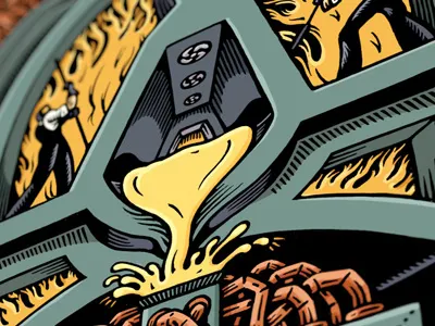 Color industrial mural scratchboard