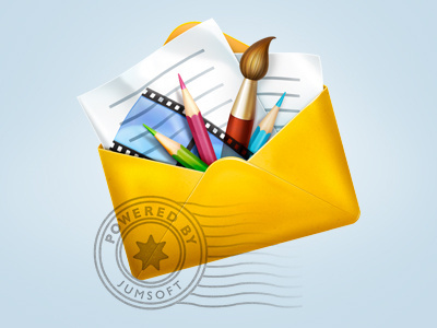 Mail Stationery brush envelope jumsoft letter mail mail stationery pencil tools