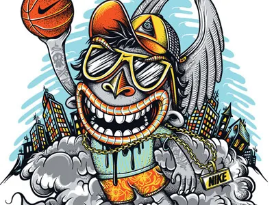 NIKE X Mike Friedrich apparel apparel design berlin black design illustration mike friedrich music nike t shirt us