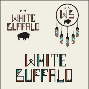 White Buffalo Salon & Boutique Branding boutique branding buffalo chevron pattern design feathers hand lettering identity illustration logo native american nice spice nice spice design salon white buffalo