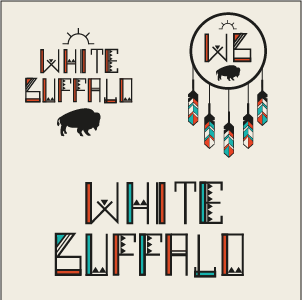 White Buffalo Salon & Boutique Branding boutique branding buffalo chevron pattern design feathers hand lettering identity illustration logo native american nice spice nice spice design salon white buffalo