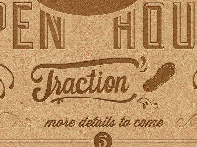 Traction Save the Date 5 brown custom type duke footprint invitation logo open house save the date texture typography wisdom script