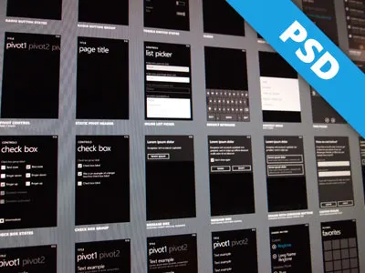 Windows Phone 7.x UI free psd ui windows phone 7