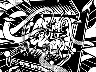 Pac-Kong Invaders arcade donkey ghosts invaders kong machine meat pacman raw skulls space