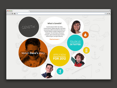 New Genetik site bubbles circles colours genetik nice sketches website