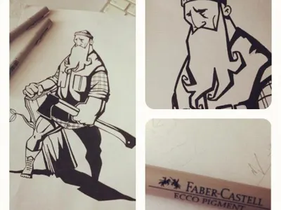 lumberjack hand drawn illustration