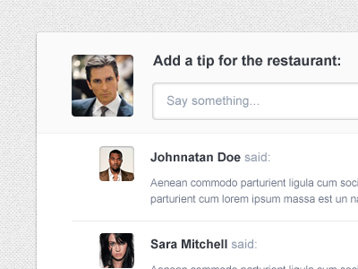 Tips cibando clean comments ui widget