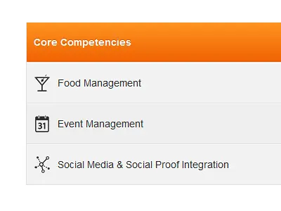 CSS Features Table (with full) css3 even features icon odd pricing table ui