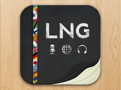 Language Icon prototype version 2 agenda app book flags headphones ios iphone microphone mutant milk