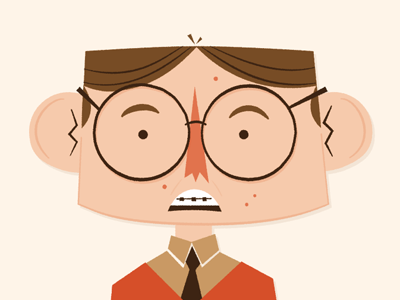 Awkward School Photo awkward glasses illustration yearbook