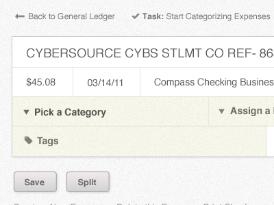 Another version, make empty fields feel actionable expense form saas transaction ui