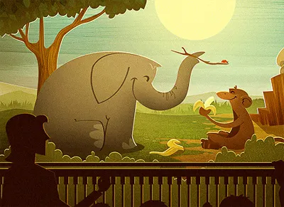 Hittin The Zoo? elephant monkey photogram zoo