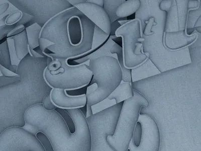 Digital Art 3d typography designer lettering