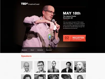 Tedx Scroller conference creativecoast focus lab minimal savannah tedx