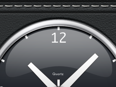 iClock Theme: Leatherbound clock iclock leather metal reflection string