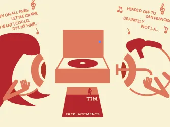 Bedroom Eyes graphic illustrations love music pink red