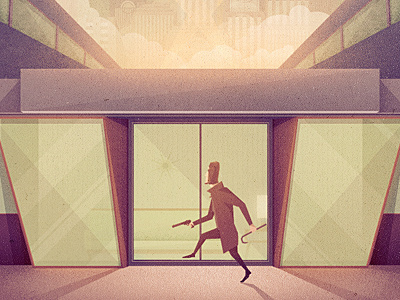 _110 burglar city crowbar house illustration pistol thief