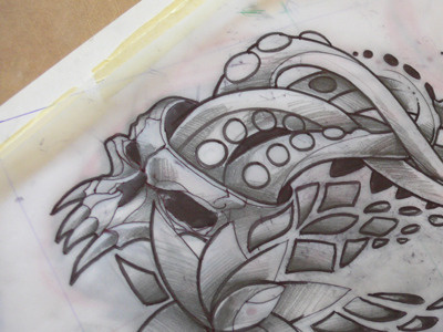 Tattoo progress rough sketch tattoo