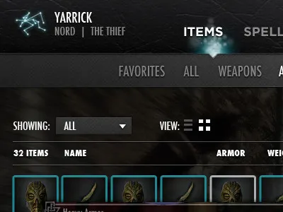 Skyrim UI games skyrim ui