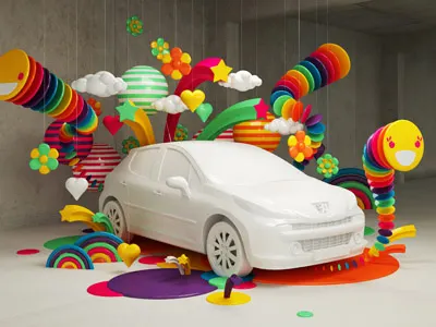 Peugeot'ptimist intro 3d automotive car designer set design