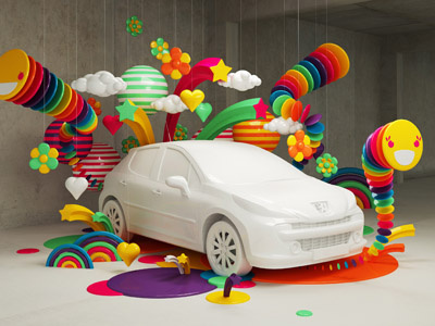 Peugeot'ptimist intro 3d automotive car designer set design