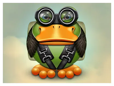 Professor Von Quackenstein goes skydiving duck icon photoshop replacement skydiving