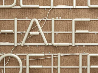 Neon Lights Off 3d lettering 3d neon c4d light poster print sign typo vray