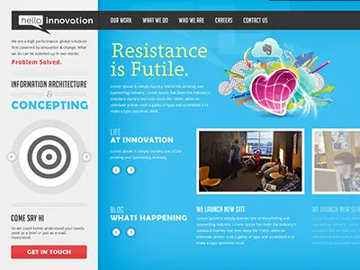 01 Homepage Helloinnovation app clean css3 design html5 ipad iphone simple we website