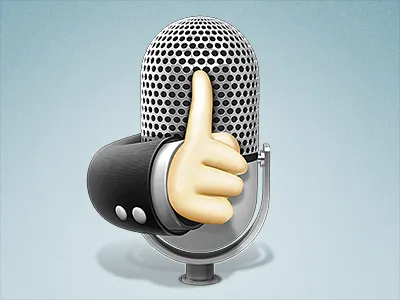 Shush - OSX Icon 3d app cinema 4d design hand icon mac mic microphone osx shush