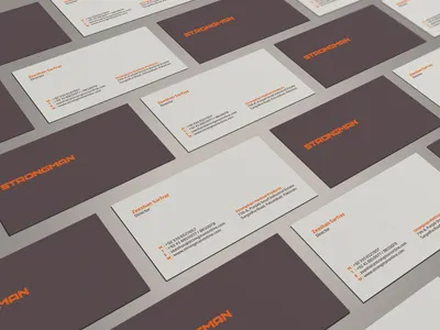 STRONGMAN Business Card ali branding business card card corporate corporate identity identity industry leading medical mockup pantone print print media spot spot uv strongman uv visiting card wordmark
