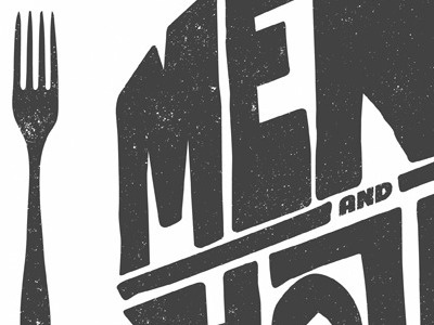 Menu and Hours fork hand lettering knife logo t shirt