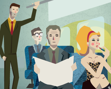 Mock Georgia Straight Cover bus illustration people texture