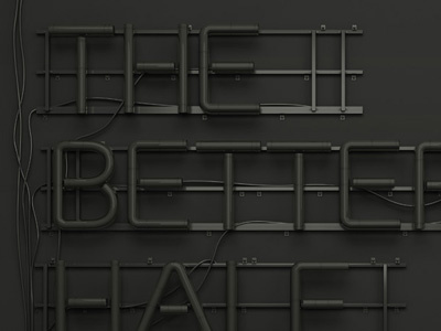 Neon Lights Off 3d lettering 3d neon c4d light poster print sign typo vray
