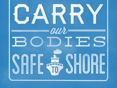 Little Talks music poster rope ship typography