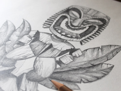 Tikis illustration pencil sketch pencils tiki tiki drawing tiki statue