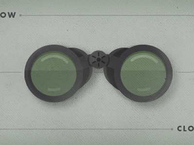 Follow Closely binoculars illustration