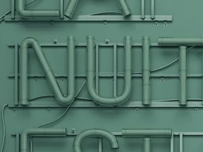 Neon Lights Off 3d lettering 3d neon c4d light poster print sign typo vray