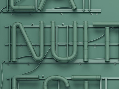Neon Lights Off 3d lettering 3d neon c4d light poster print sign typo vray