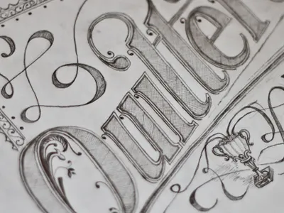 'Quitters Don't Win' Quote Lettering hand rendered lettering pencil quote quotes sketch type typography uwe vintage