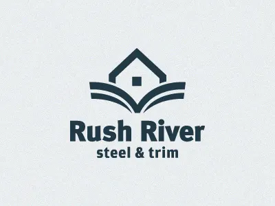 Rush River house logo metal river roof siding steel trim water waves