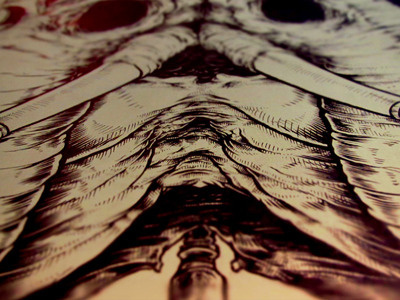 Gregory Von-Glider's Meat acrylic animals black brush drawing elephant illustration ink pen