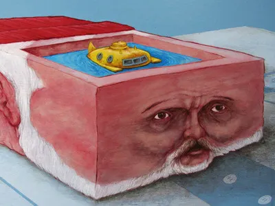 Zissou Fish Tank aquatic fish illustration life oil paint painting submarine tank water zissou