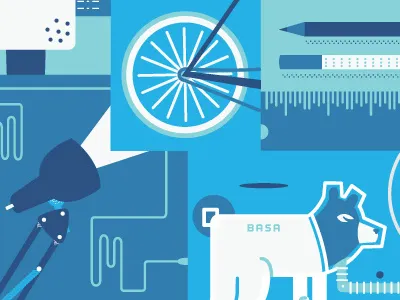 Self Promo basa bear bike brief case illustration lamp mailer pencil print promo