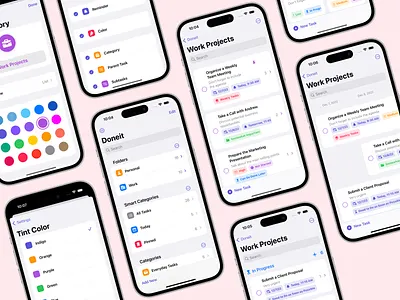 Doneit 2.4 - iPhone Screens app design app ui design design for ios design for mobile digital design ios ios app ios app design ios ui ios ui design iphone app mobile app mobile app design native ios design product design ui ui for ios ui for mobile uiux