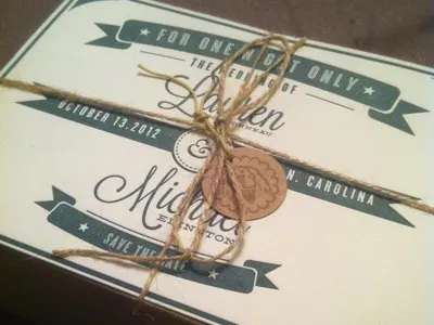 STD's... no wait.. Save The Dates cream green letter pressed save the dates typography