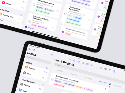 Doneit 2.4 - iPad screens app design app ui apple design design design for ipad digital design ios app ios app design ipad app ipad app design ipad app ui ipad design ipad ui mobile app design native app product design ui ui for app ui for ipad app uiux