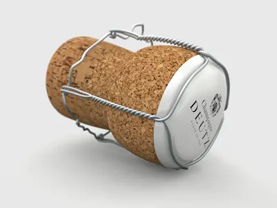 Shampagne Cork Illustration cg cork illustration modo render shampagne studio shot