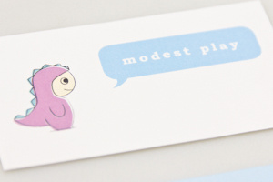 Identity for Modest Play dinosaur identity logo modest play
